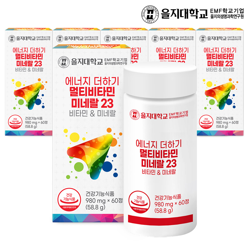 [12개월] 을지대학교 23종 에너지 더하기 멀티비타민 미네랄23 60정, 6개 제품 이미지