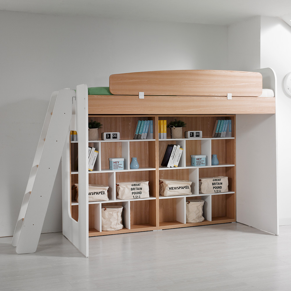 동서가구 컨셉트MU-E117 사다리 벙커침대 더블책장세트 DF903048