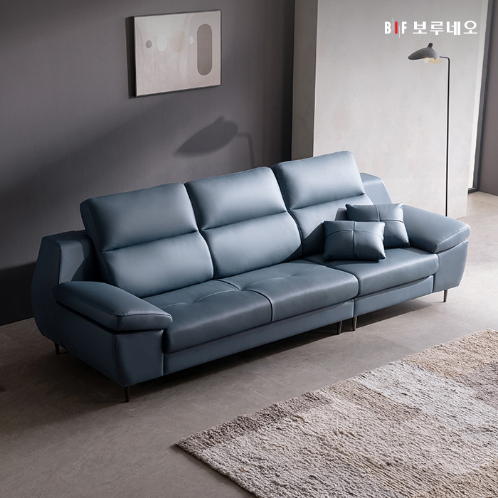보루네오 세이렌 4인용 이태리산 천연소가죽 소파 / 쿠션+스툴+테이블 증정 / 수도권 무배