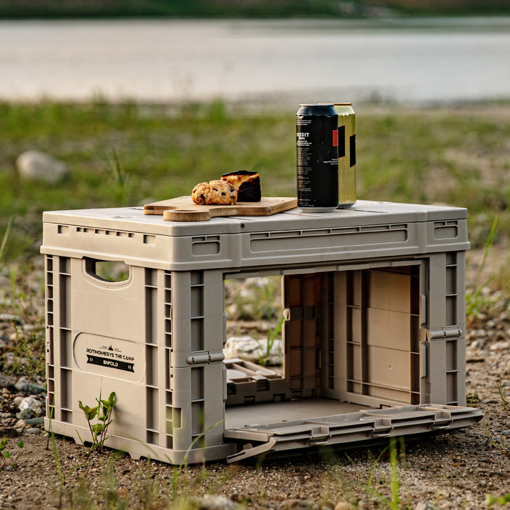 로티캠프 캠핑 박스 접이식 트렁크 카고 폴딩 수납 정리함 ECB 탄