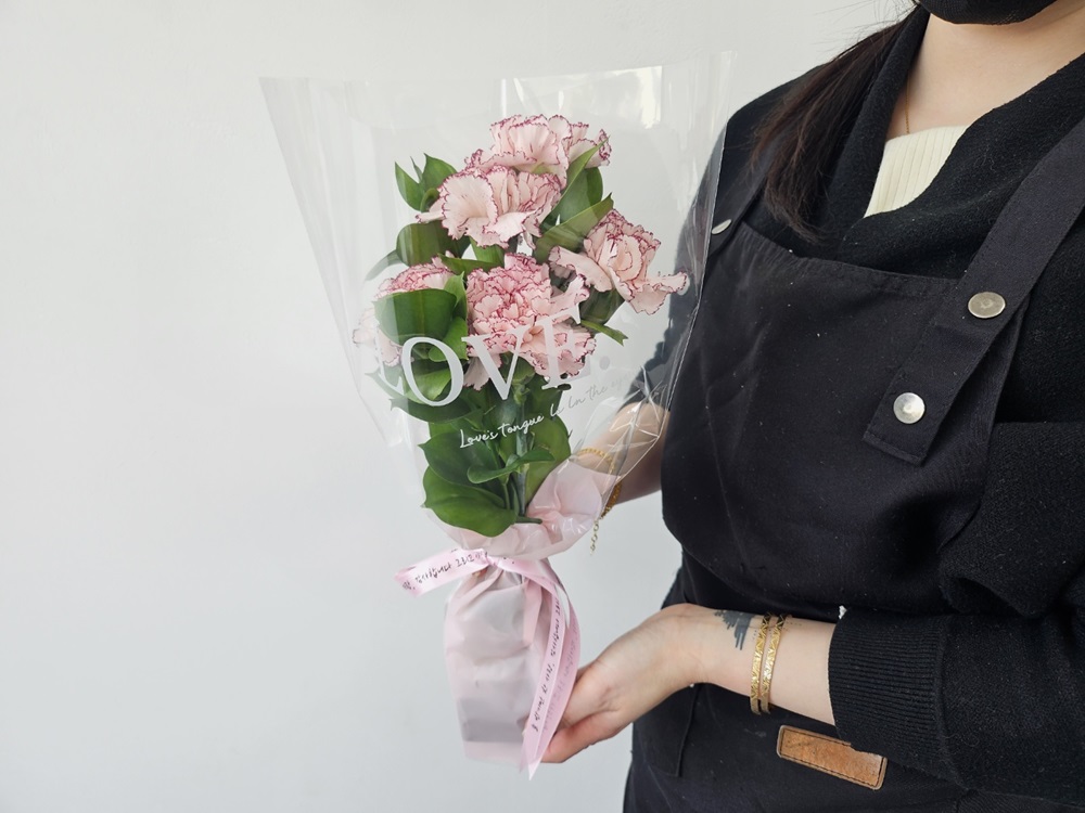 유스풀몰 포장된 카네이션 5송이 꽃배달 싼곳 꽃다발 생화 택배 이미지 2