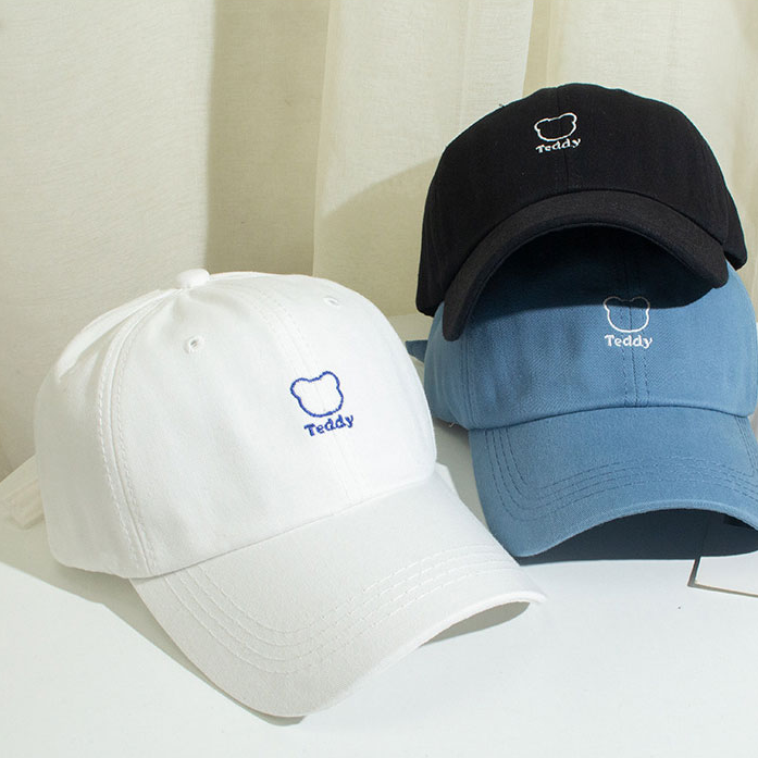귀여운 곰돌이 캐릭터 자수 캡모자 테디 베어 야구 볼캡 여성 남성 커플 - 상세 이미지 2