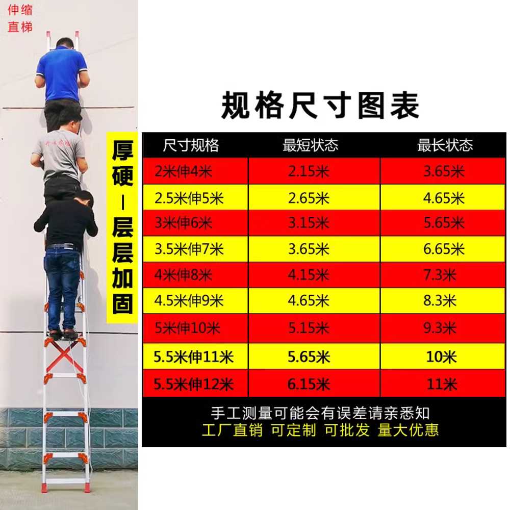 8m 사다리 안전 경량 발판 높이조절 작업대 창고 고층 4-8m 두께3.2mm - 상세 이미지 2