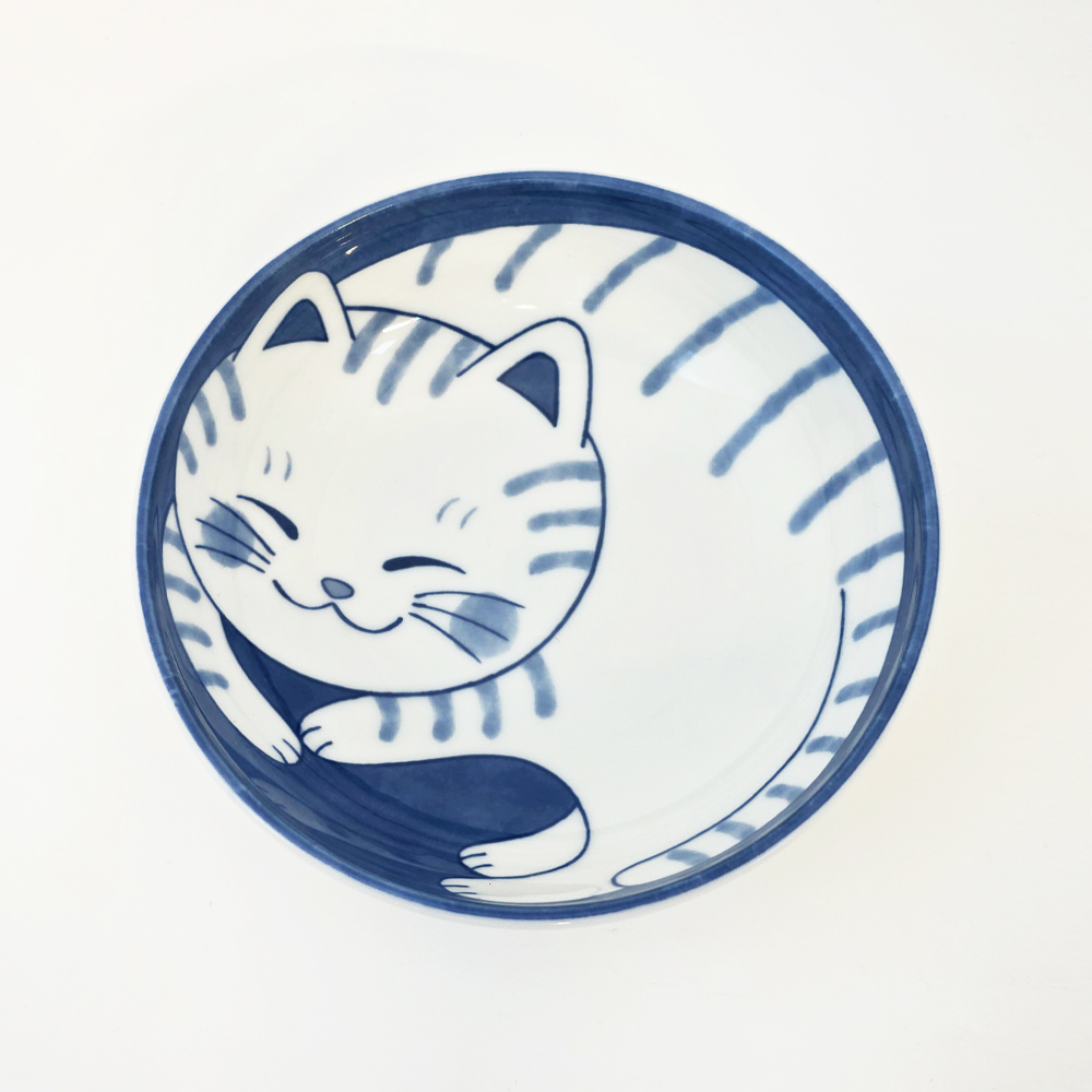 블루네코 줄고양이 중볼 16cm (일본수입그릇) - 상세 이미지 2