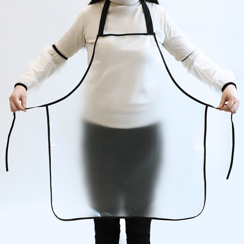 투명 방수 앞치마 비닐 청소 주방 애견미용 공방 작업용 식당 화방