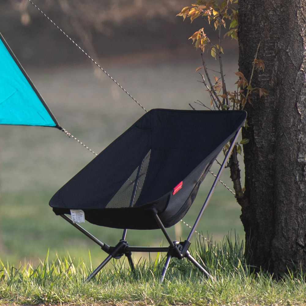 아이두젠 초경량 알루미늄 캠핑 의자 릴렉스 휴대용 접이식 체어 미들, 블랙, 1개