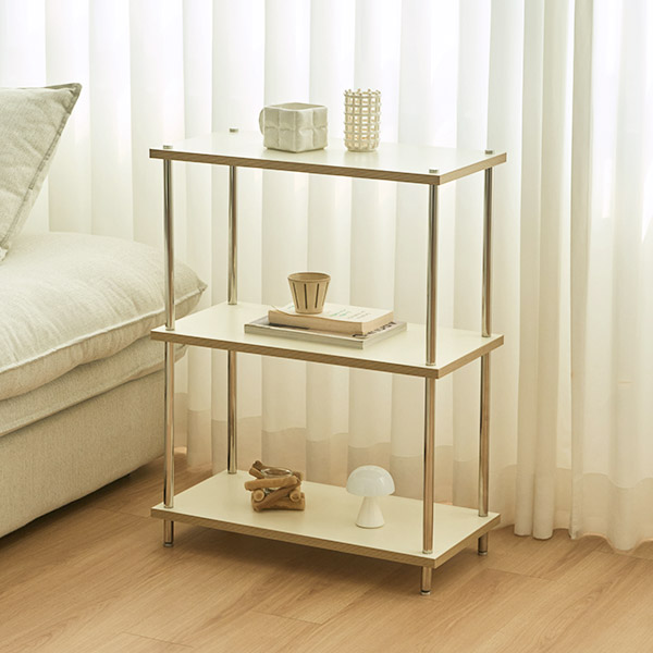 스칸디아 플랫라인 600 스틸 선반장 진열장 600X300X780mm, 3단, 아이보리