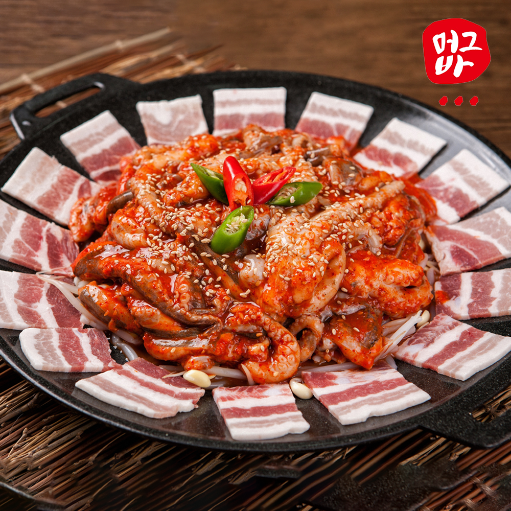 직화 쭈꾸미 삼겹살 볶음 쭈삼불고기 캠핑음식 간편요리 밀키트 불맛 350g, 10개 - 상세 이미지 2