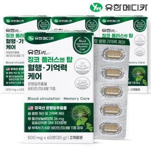 [3+1] 8개월 유한메디카 징코 플러스 엔 탑 혈행 기억력 케어 60정... 맛있게 먹은 솔직 후기 - 상품 이미지 1