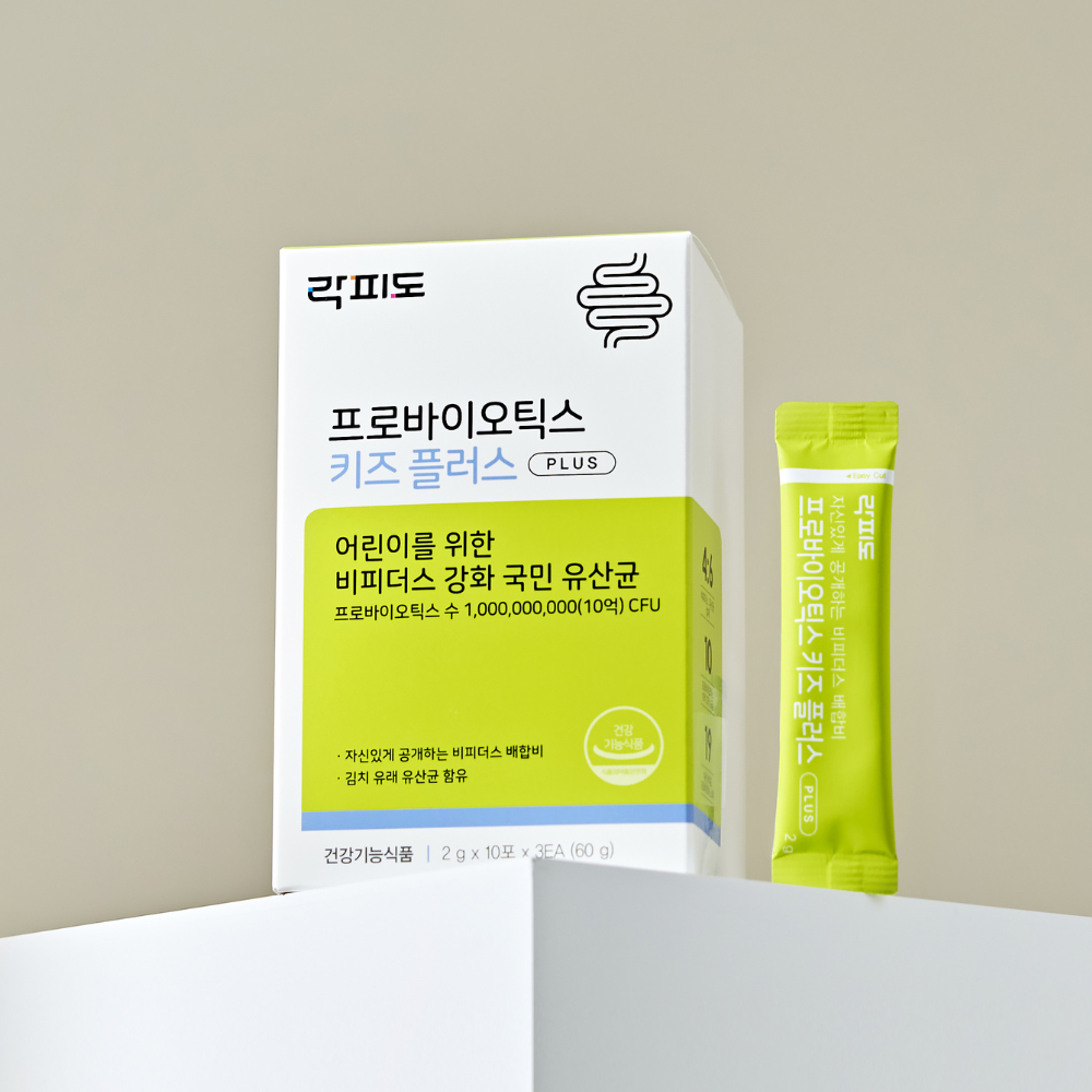 락피도 프로바이오틱스 키즈 플러스 베이비아기유산균 비피더스 10억CFU 30포, 1개 - 상품 이미지