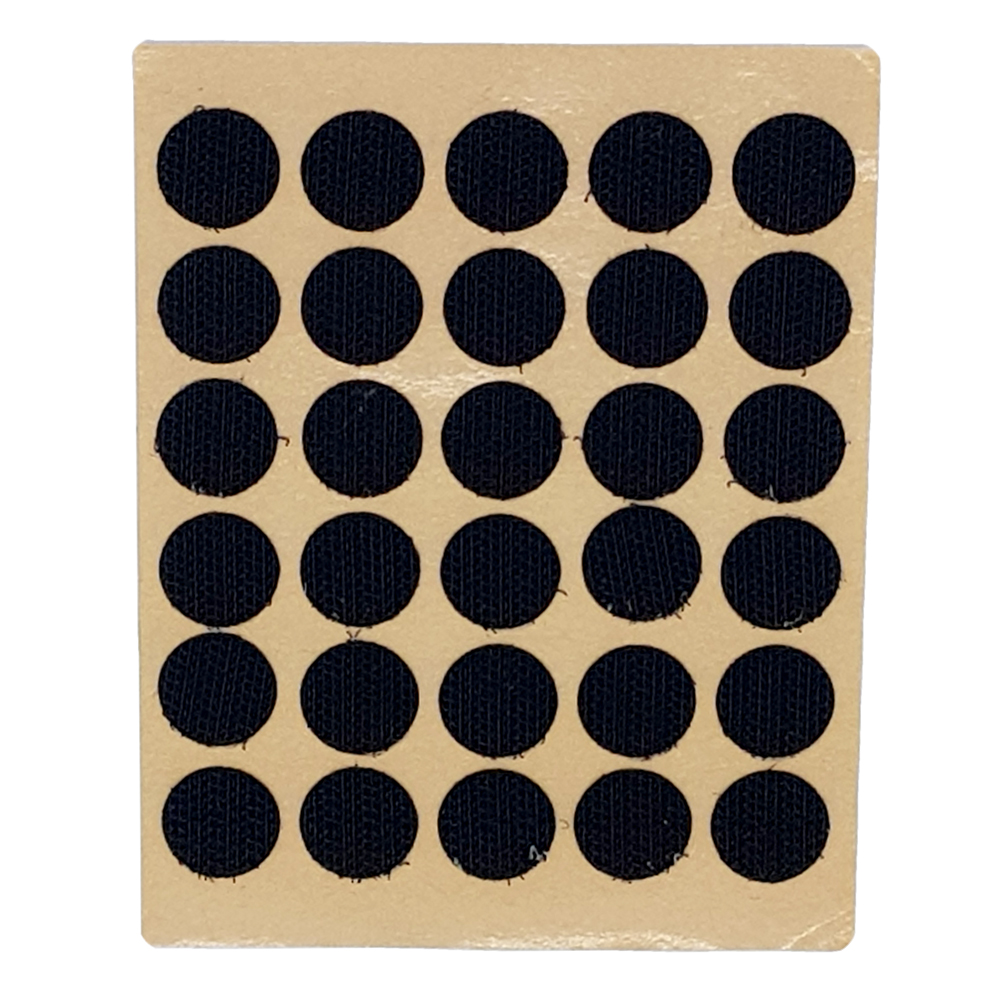 지름 1.5cm 국산 교구제작 원형 접착벨크로 스티커 30개입 1장 1개, 보들이, 검정색 - 상품 이미지