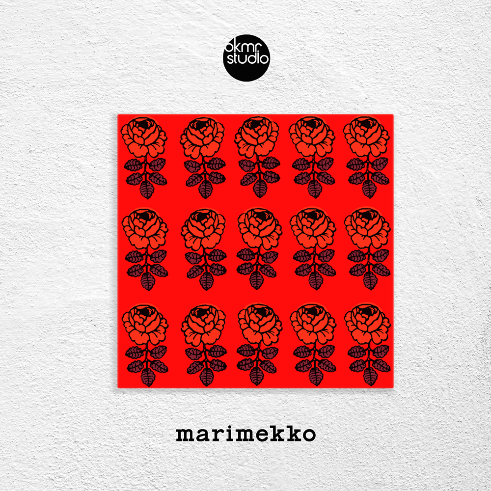 마리메꼬 미니 빈티지로즈 레드레드 캔버스 패브릭 꽃 그림 액자 - 상품 이미지