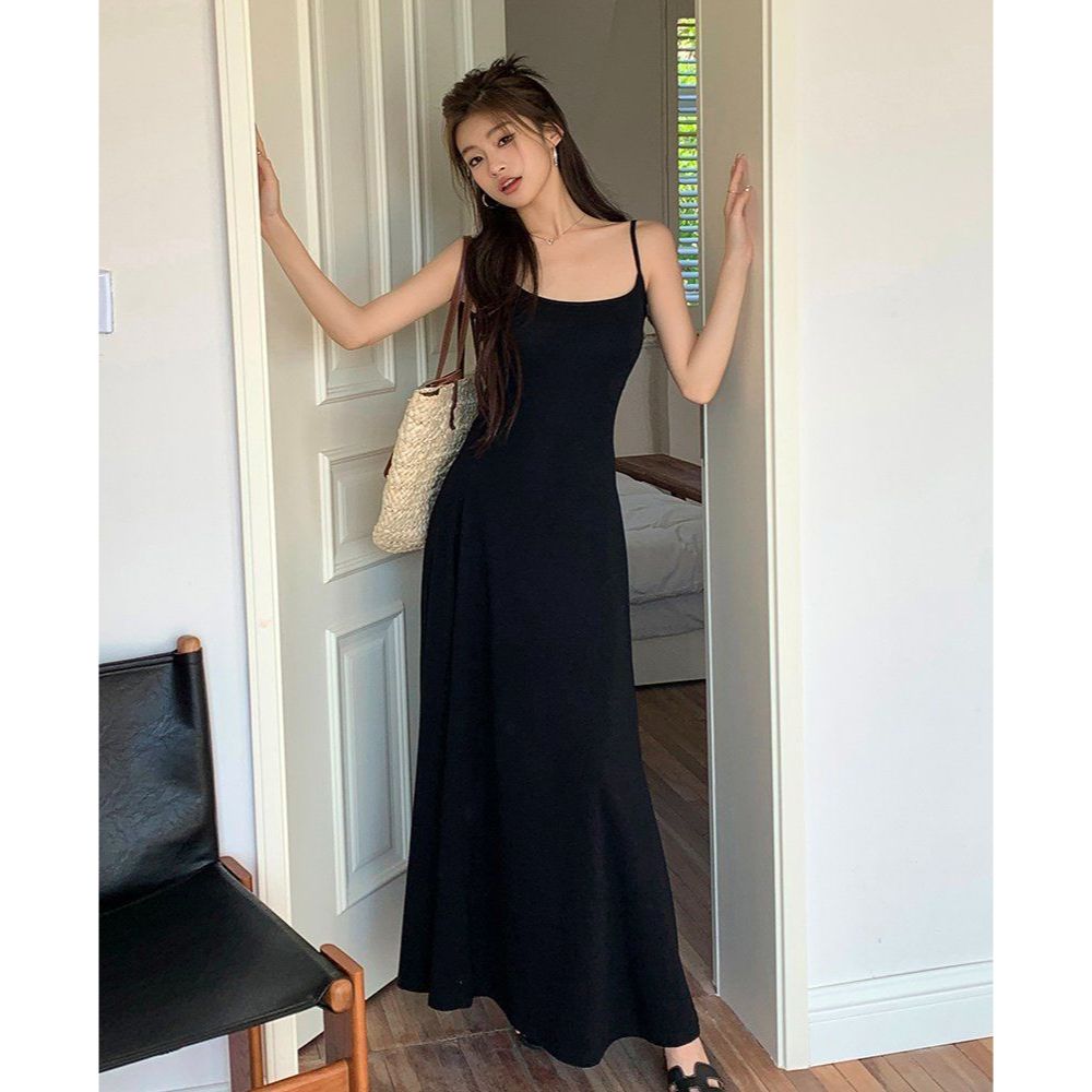 최신 트렌드 데일리 심플 우아한 롱원피스 편안한 원단 캐주얼 오피스룩 여성 - 상품 이미지