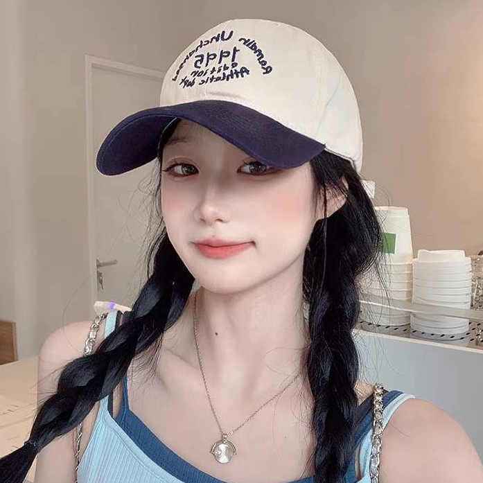 예쁜 로메인 자수 캡모자 캐주얼 야구 볼캡 여성 남성 커플 연예인 - 상세 이미지 5
