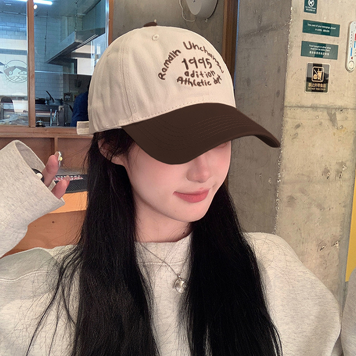 예쁜 로메인 자수 캡모자 캐주얼 야구 볼캡 여성 남성 커플 연예인 - 상세 이미지 4