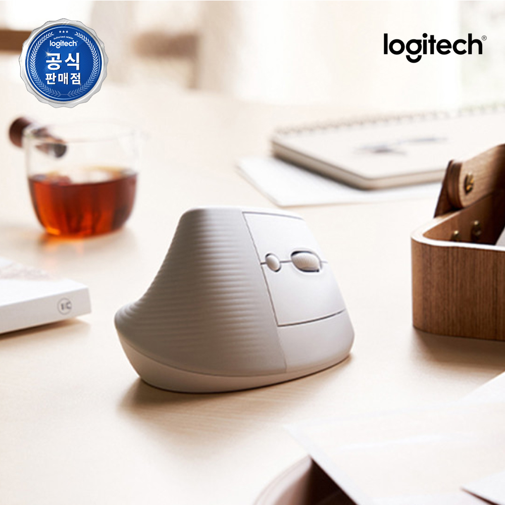 로지텍코리아 공식 LIFT 버티컬 인체공학 무선 블루투스 마우스 페일그레이