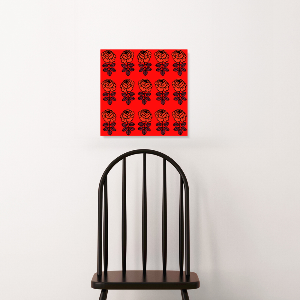 마리메꼬 미니 빈티지로즈 레드레드 캔버스 패브릭 꽃 그림 액자 - 상세 이미지 3