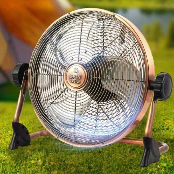 방수 황동 앉은뱅이선풍기 무선 휴대용 충전식 캠핑 업소용 선풍기 - 상품 이미지