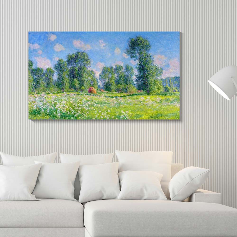 모네 지베르니 봄의효과 120 x 70cm 대형 캔버스 명화 액자 풍경화 그림 거실벽 인테리어 이미지 2