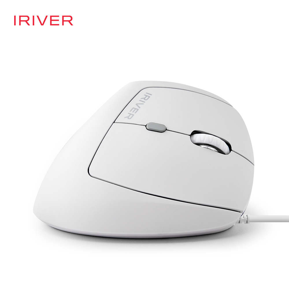 아이리버 항균처리 컴팩트 EV100 인비저블 인체공학 무소음 유선 버티컬 마우스 화이트 - 상세 이미지 5