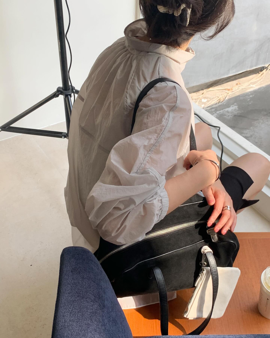 [💗바람막이] 런던레이스 드로우 시스루 나일론 점퍼 3color 상세 이미지 6