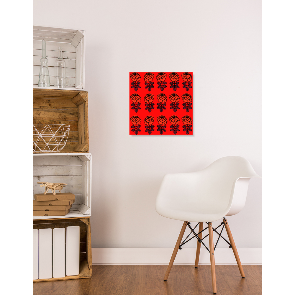 마리메꼬 미니 빈티지로즈 레드레드 캔버스 패브릭 꽃 그림 액자 - 상세 이미지 2