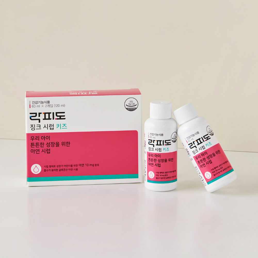 락피도 징크시럽 키즈 /맛있는 딸기맛 액상 아연 120ml, 1개 - 상품 이미지