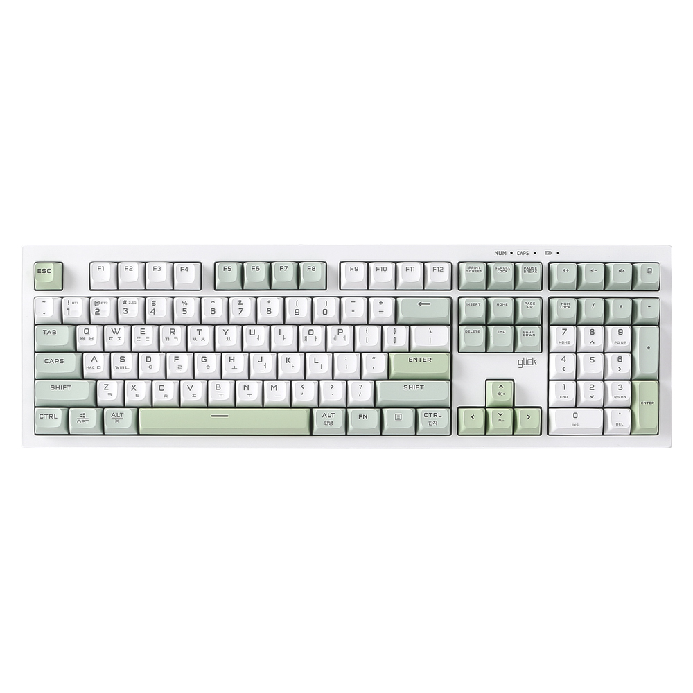 지클릭커 사일런스M 무소음 풀윤활 무선블루투스 키보드 방수 충격방지108 Poker Green, 멤브레인 - 상세 이미지 4
