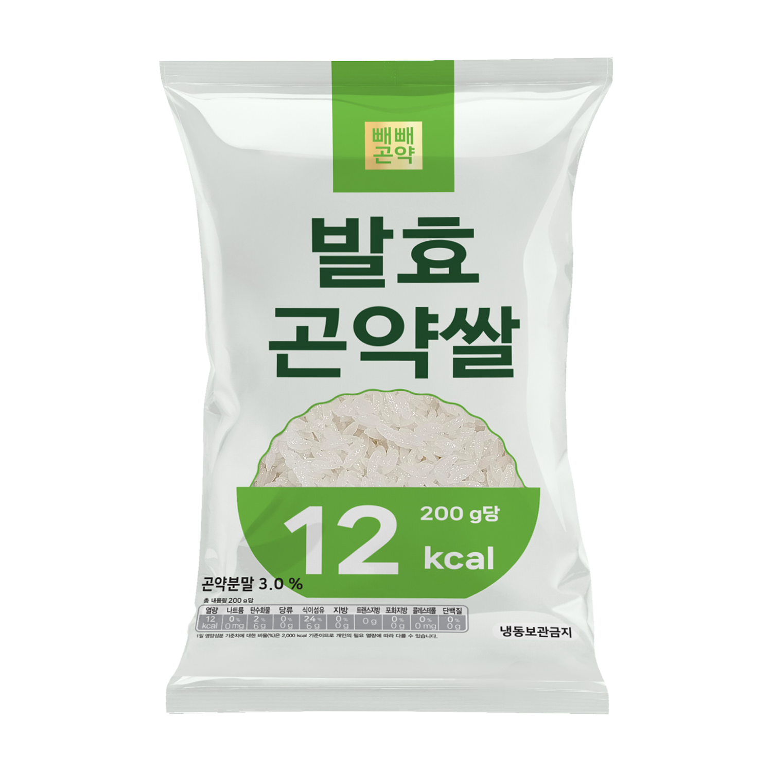 100g당 6kcal 빼빼곤약 발효곤약쌀 200g, 5개 - 상세 이미지 2