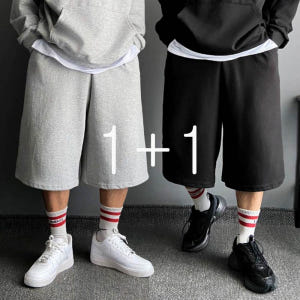 1+1 7부반바지 헬스버뮤다팬츠 헬스반바지 회색트레이닝바지 착용 후기 | 사이즈/핏 총정리 - 상품 이미지 1