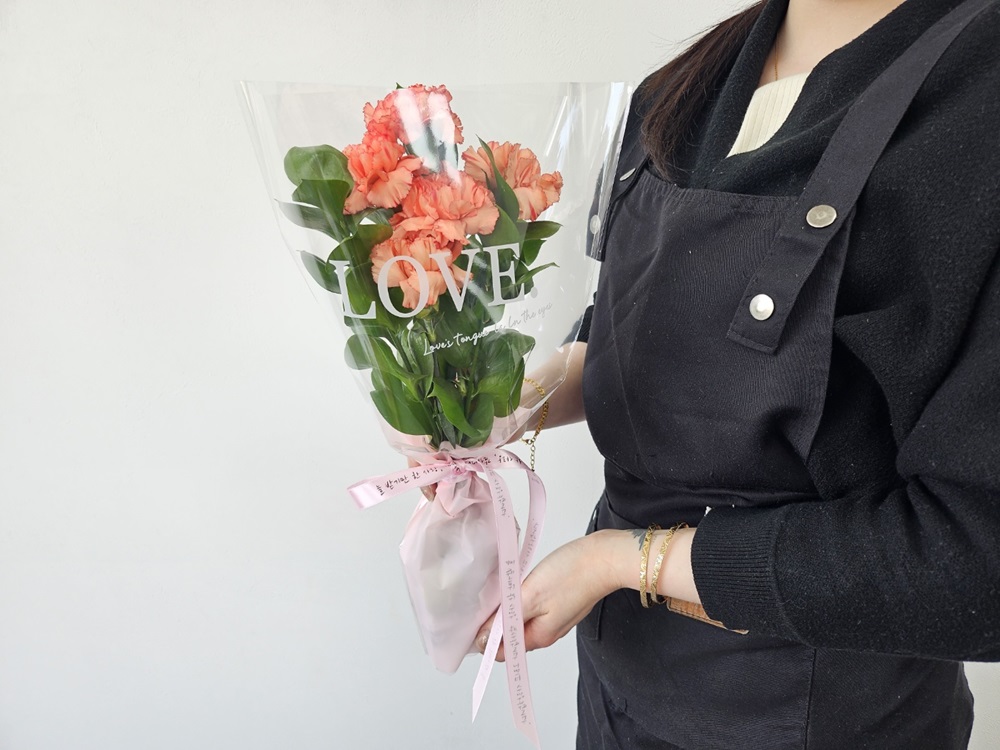 유스풀몰 포장된 카네이션 5송이 꽃배달 싼곳 꽃다발 생화 택배 이미지 4