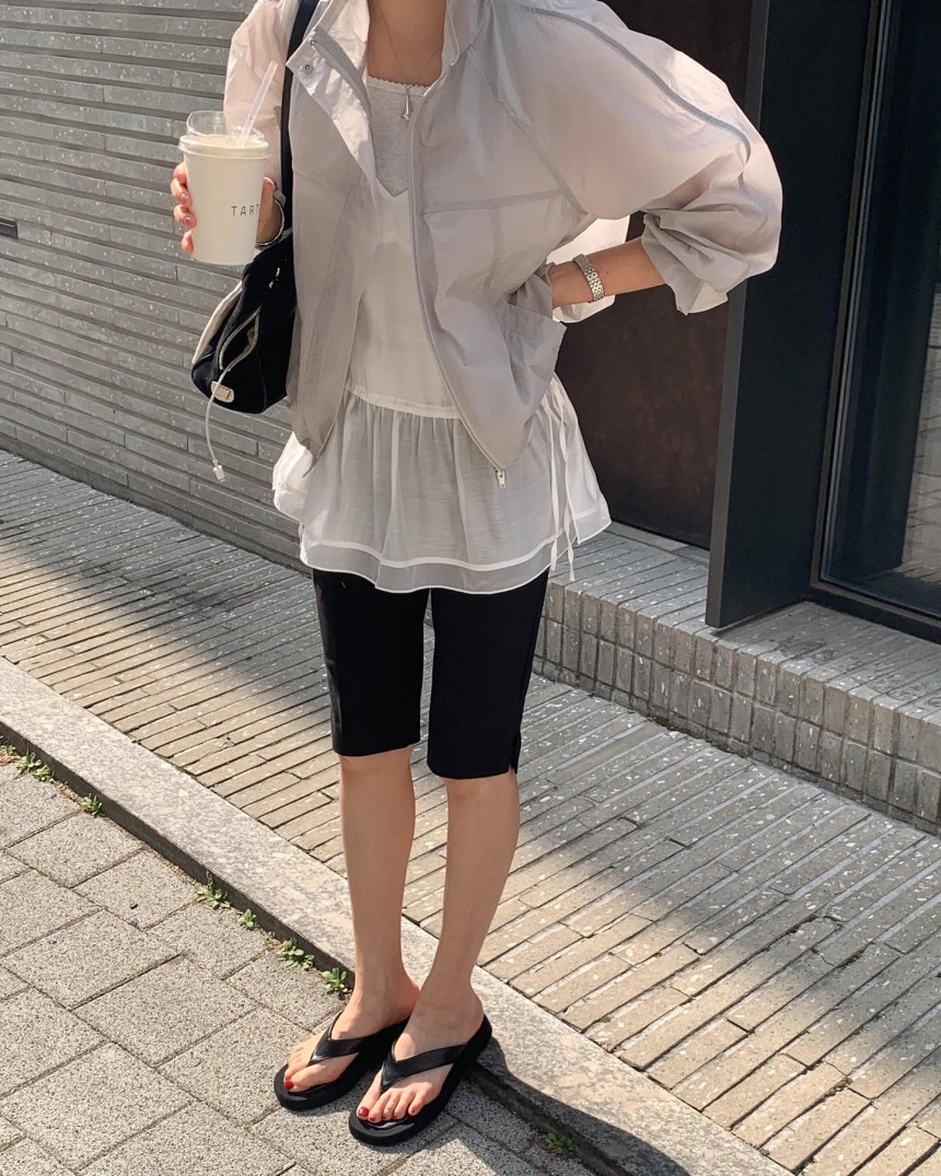 [💗바람막이] 런던레이스 드로우 시스루 나일론 점퍼 3color 상세 이미지 10