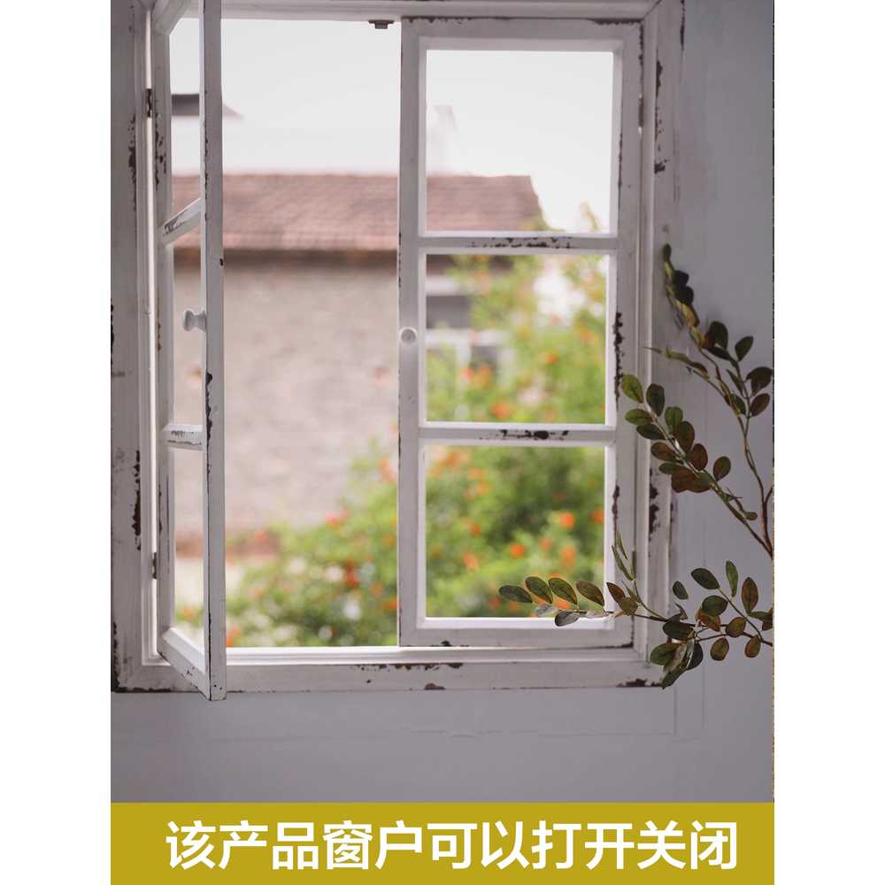 창문틀 소품 원목 벽장식 가짜창문 윈도우 덧창 장식 소형 - 상세 이미지 2