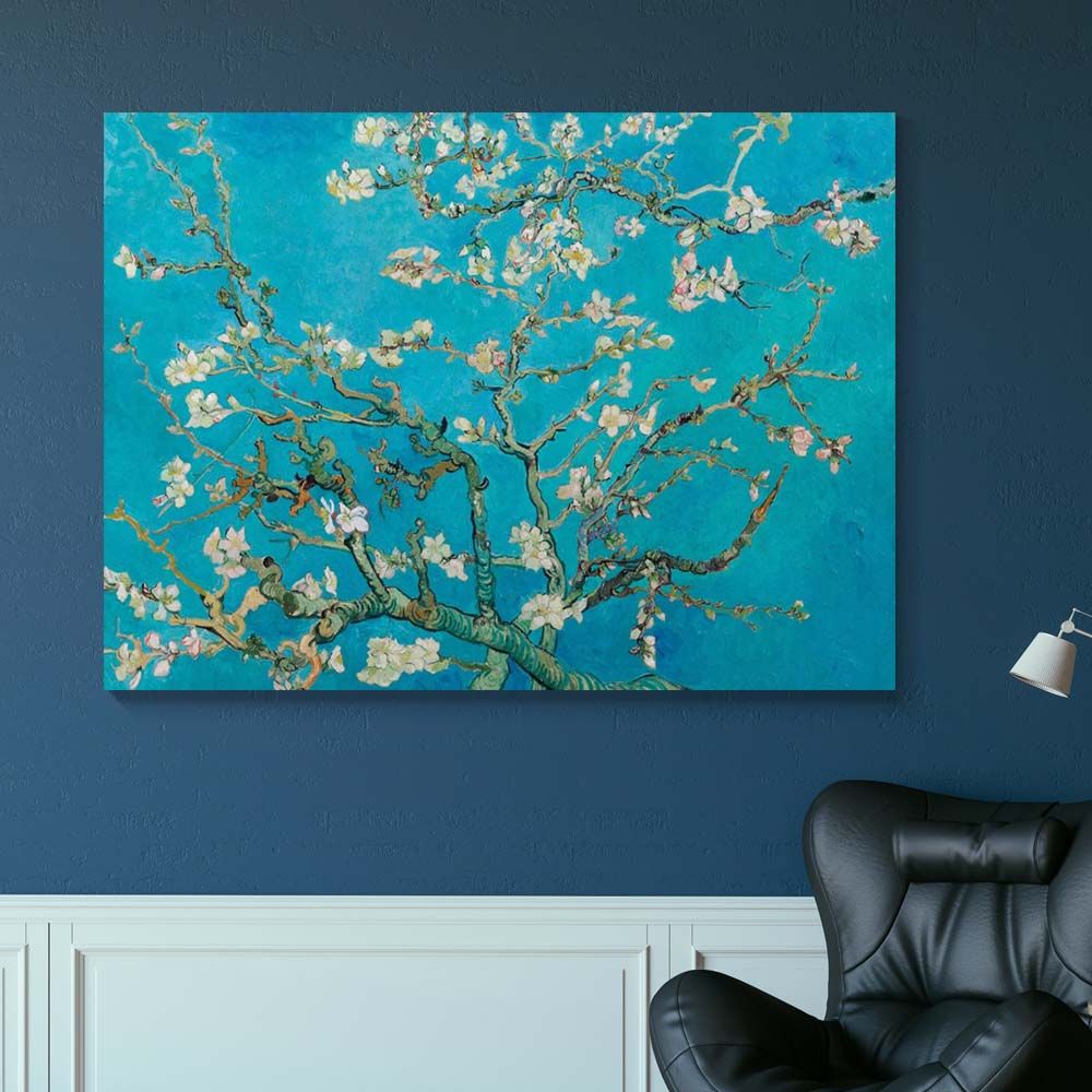 빈센트 반 고흐 꽃피는 아몬드나무 100 x 80cm 대형 캔버스 명화 그림 인테리어 액자 - 상세 이미지 2