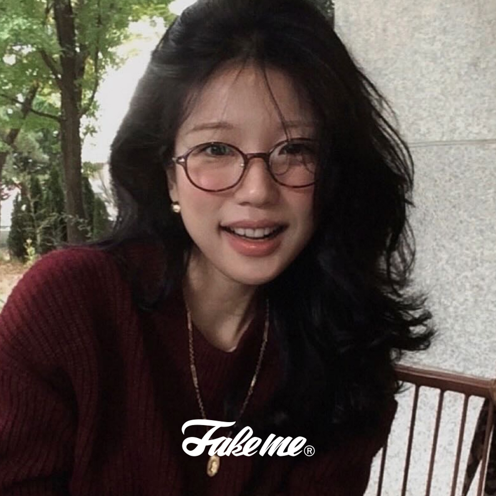 페이크미 케이트 얇은 뿔테 티타늄 콤비 코받침 가벼운 긱시크 오벌 안경 - 상세 이미지 2