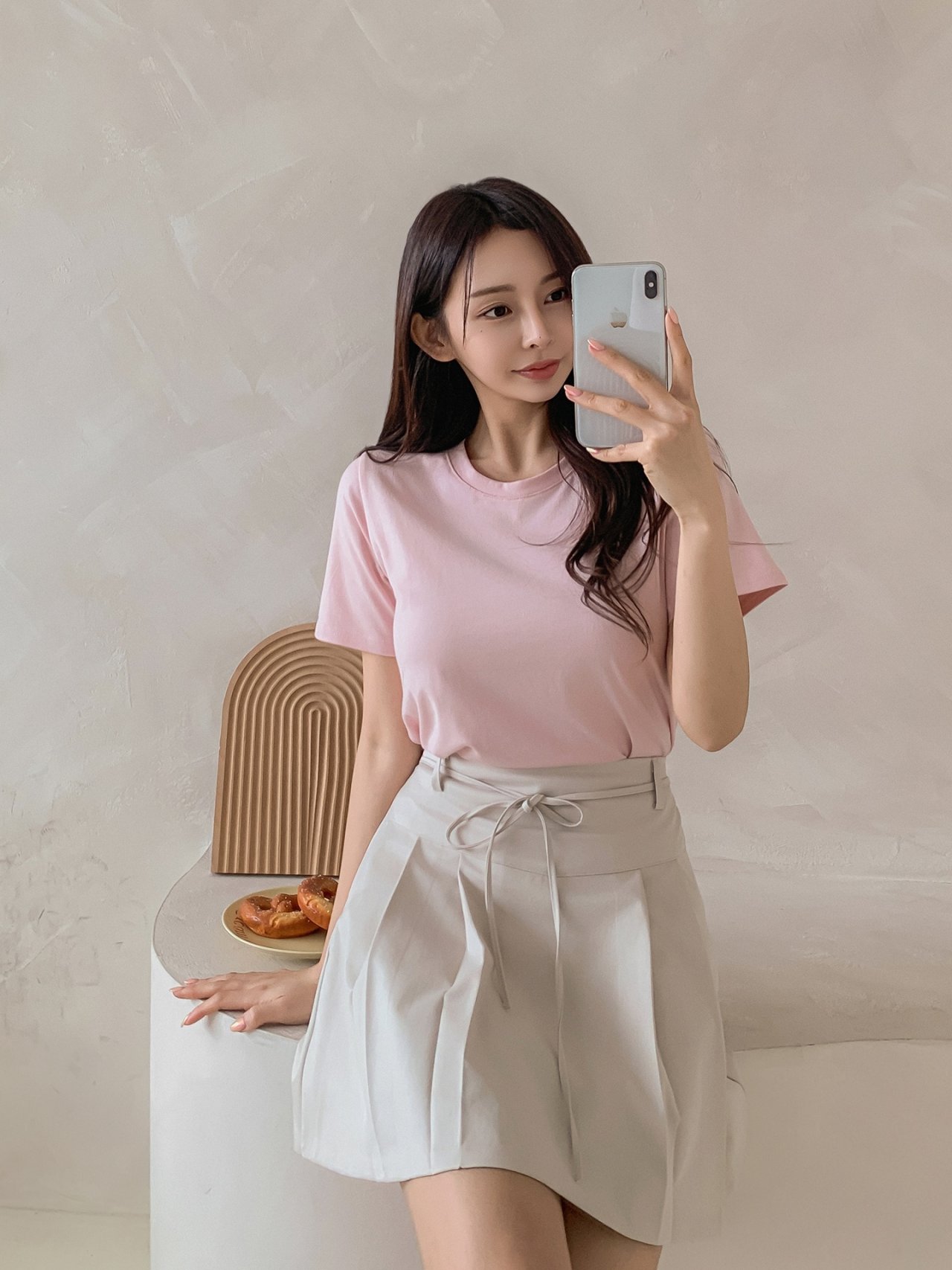 시즈 모달 스판 반팔 티 이너 기본 라운드넥 레이어드 여성 면 티셔츠 - 상세 이미지 2