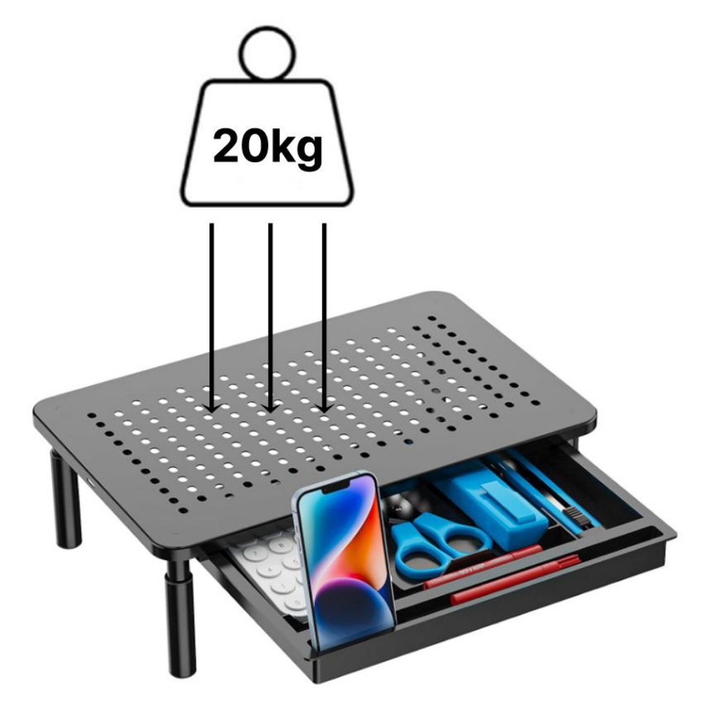 모니터받침대100mm 받침 서랍 낮은 받침대 선반 - 상세 이미지 5