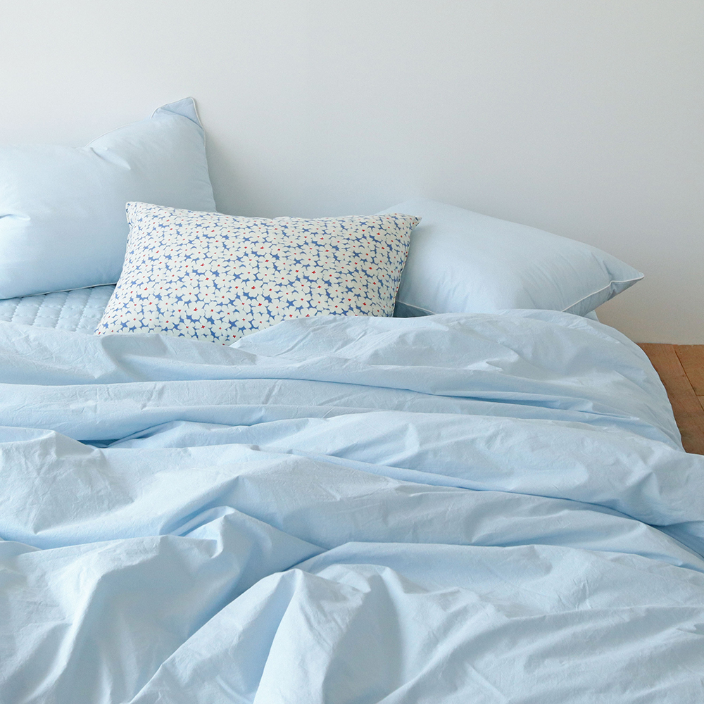 사각사각 먼지없는 바이오워싱 고밀도 순면 무지 호텔 침구 알러지케어 옥수수솜 차렵이불 SS