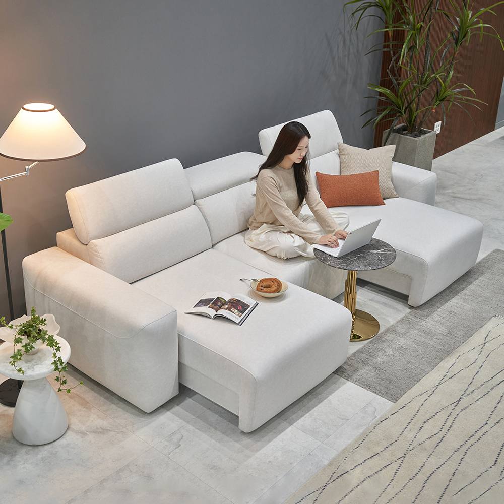 페다 쿠나 에디션 슬라이딩 모션 리클라이너 아쿠아텍스 패브릭 4인용 소파