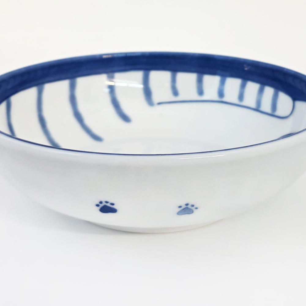 블루네코 줄고양이 중볼 16cm (일본수입그릇) 이미지 7