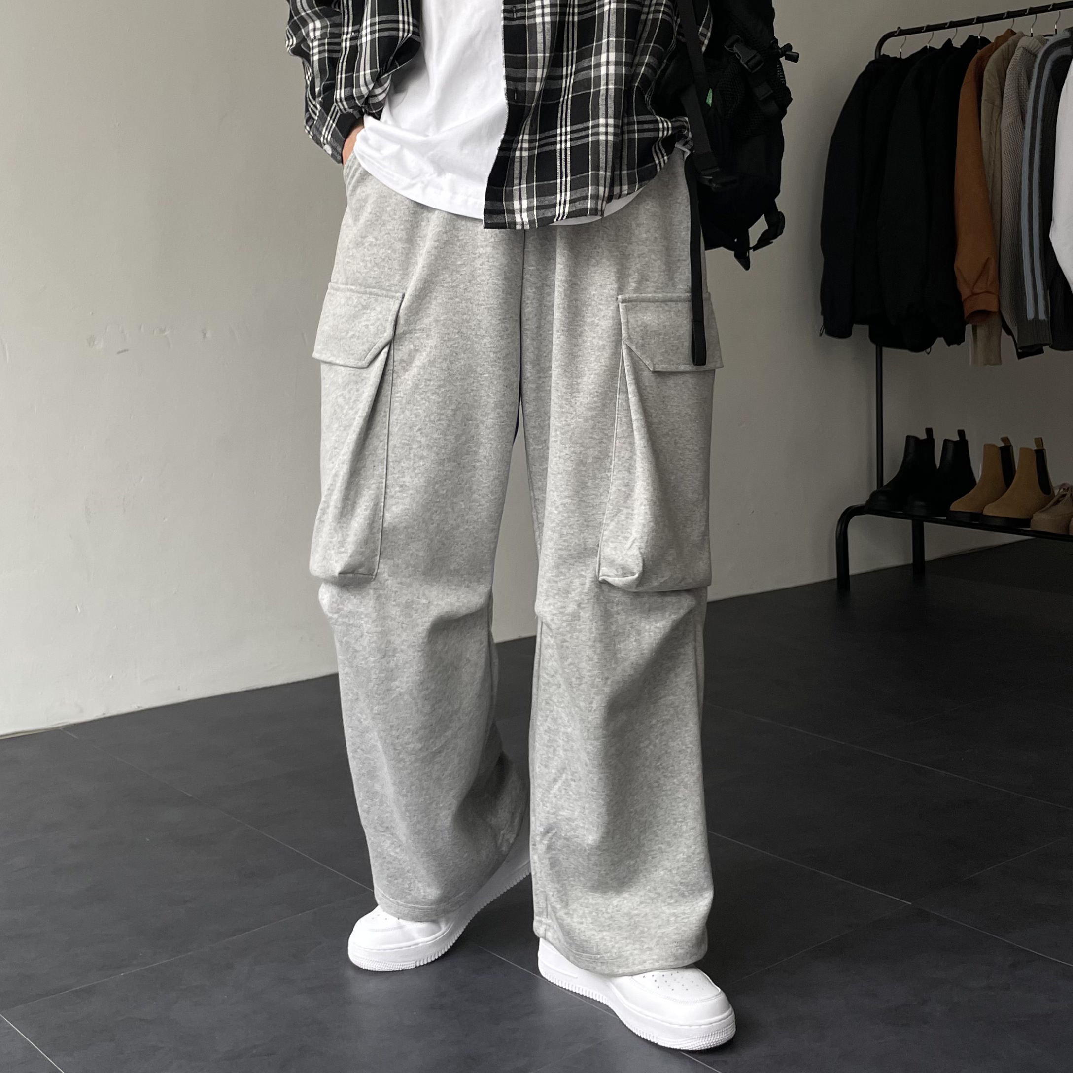 벌룬팬츠 스웻팬츠 건빵바지 남자와이드카고팬츠 - 상품 이미지