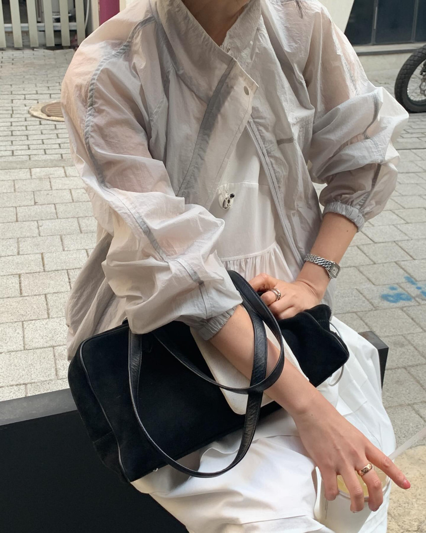 [💗바람막이] 런던레이스 드로우 시스루 나일론 점퍼 3color 상세 이미지 14