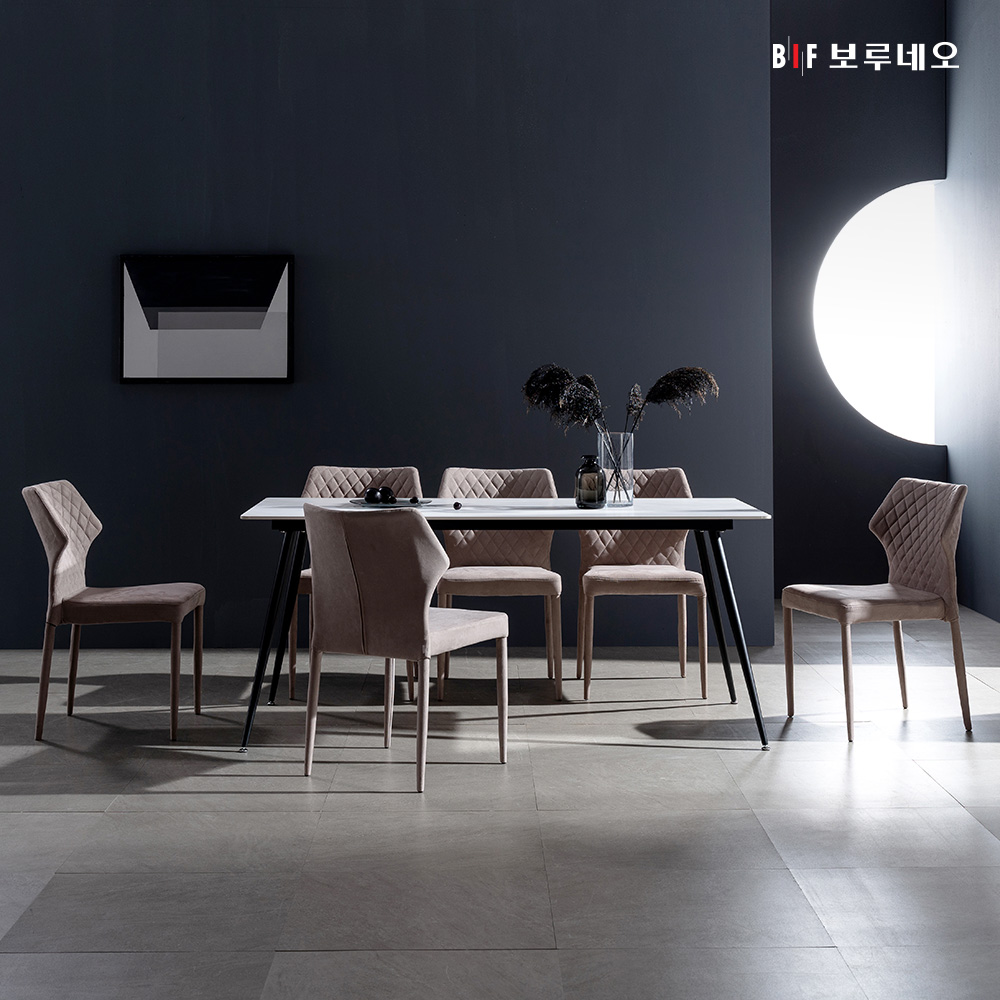보루네오 볼차노 통세라믹 6인용 식탁세트 (의자6개 포함)
