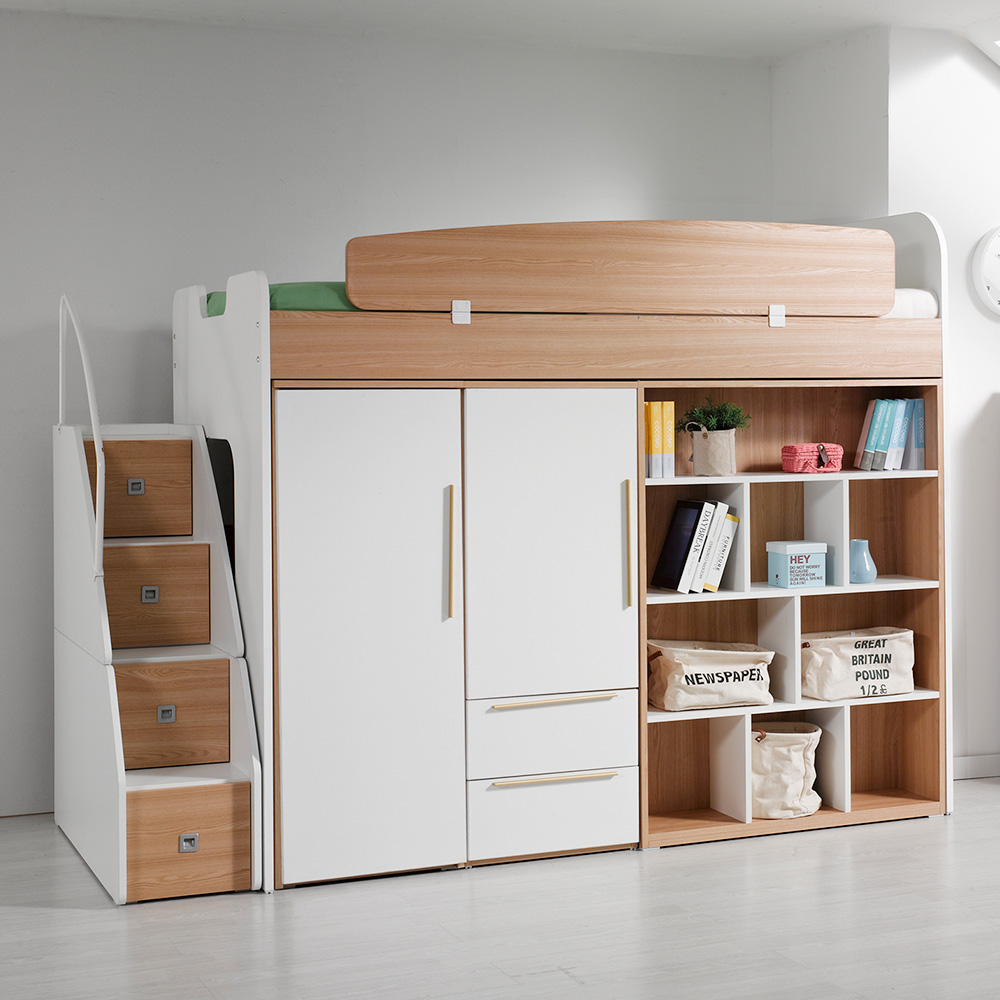 동서가구컨셉트MU-E126 수납형계단 벙커침대 책장 옷장2세트 DF903042