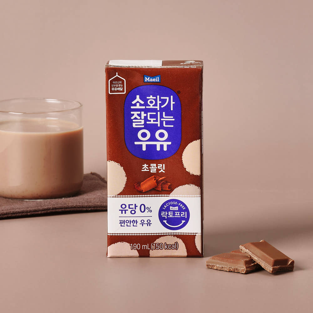 매일유업 소화가 잘되는 우유(락토프리) 멸균 초콜릿 190ml 24팩