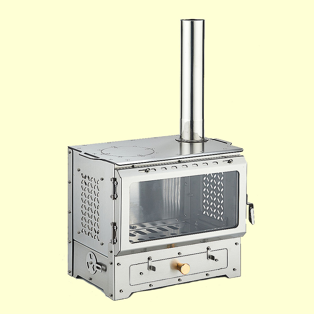 캠핑 화목난로 스토브 장작 펠릿 불멍 화로대 이중연소 3면 유리