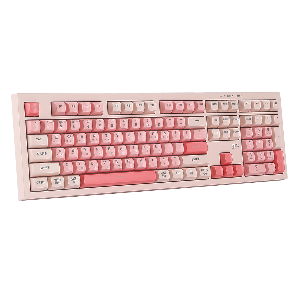 지클릭커 사일런스M 무소음 풀윤활 무선블루투스 키보드 방수 충격방지108 Pink RC2, 멤브레인 - 상세 이미지 2