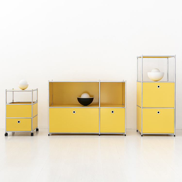 심플리 2x2 수납장 2문 BC616 1150mmx400mmx820mm, 2단, 소프트옐로우 4342.7792 - 상세 이미지 5