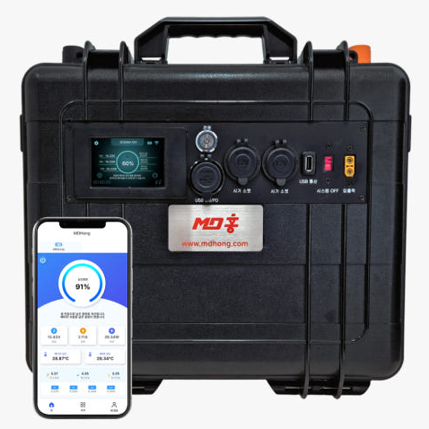 신형 MD홍 12V 105Ah Q120 가방형 파워뱅크 인산철 배터리 휴대용 포터블 - 상품 이미지
