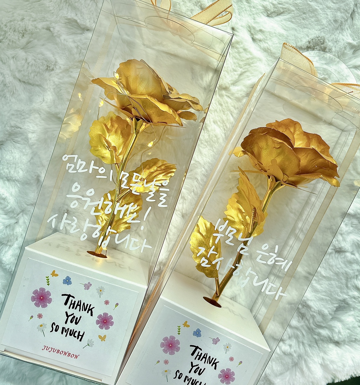 한송이 레터링 골드 홀로그램 장미 꽃다발 스승의날 로즈데이 부모님 선생님 선물 여자친구 - 상세 이미지 2